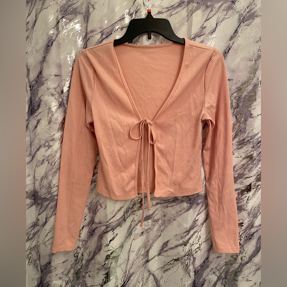 Long sleeve tie front cardigan